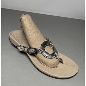 Vionic Karina‎ Snakeskin Print Orthaheel Thong Sandals Women's 6